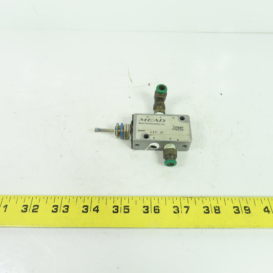 Mead LTV-35 LTV Series Pneumatic Toggle Valve 5-Way 2-Pos 1/8" NPT