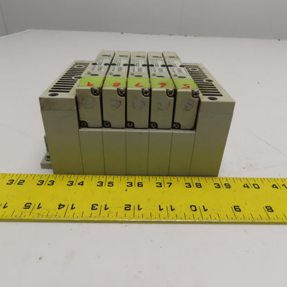 Numatics 051BB5Z2MN00061 5-Station Pneumatic Solenoid Valve Manifold Bank 120PSI