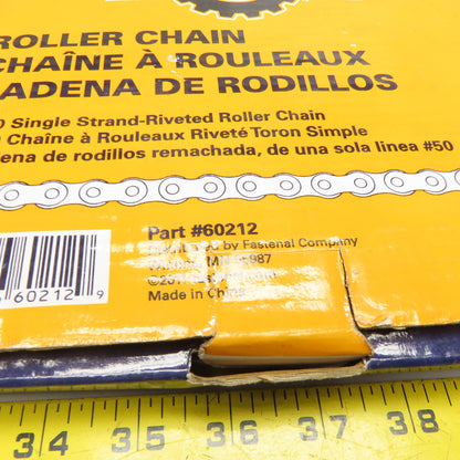 Stronghold 60212 ANSI 50-1R-10FT Roller Chain #50 Single Strand Riveted 10ft
