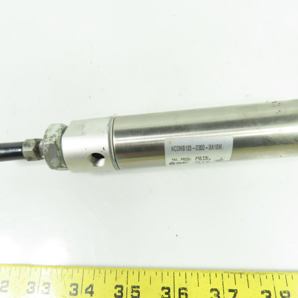 SMC NCDMB125-0300-XA18M Round Body Air Cylinder 250PSI 3" Stroke 1-1/4" Bore