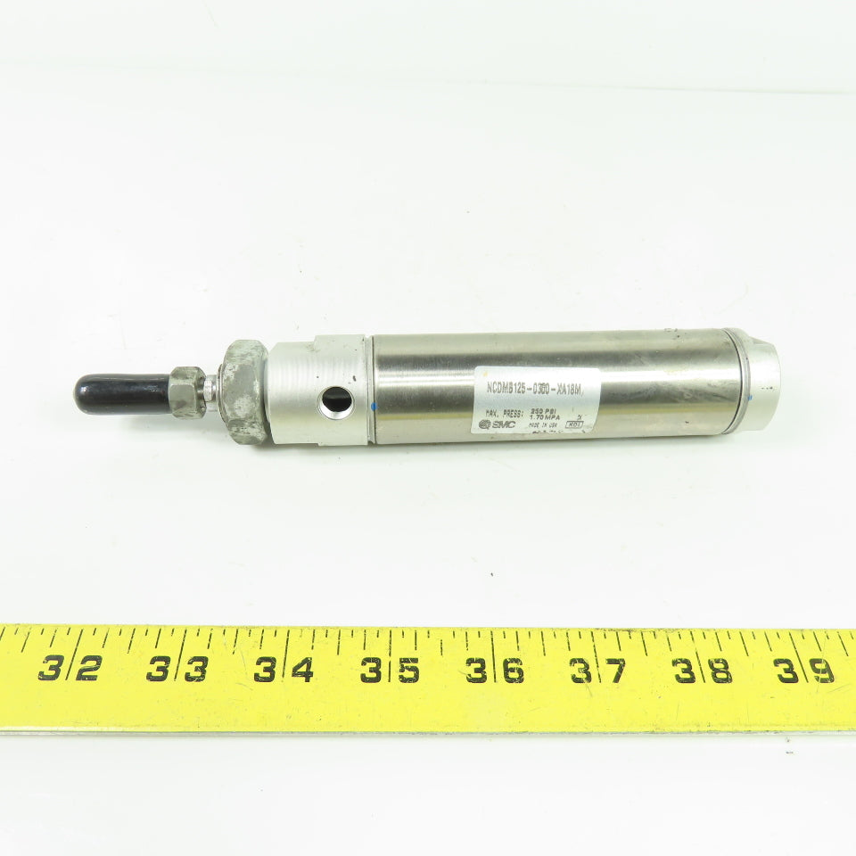 SMC NCDMB125-0300-XA18M Round Body Air Cylinder 250PSI 3" Stroke 1-1/4" Bore