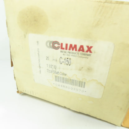 Climax C-150 Steel Shaft Collar 1-1/2" ID Lot Of 25