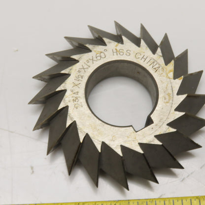 HSS Double Angle Cutter 2-3/4" x 1/2" x 1" x 60 Degree