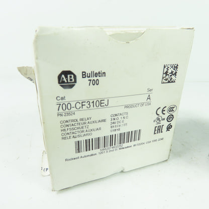 Allen-Bradley 700-CF310EJ Control Relay 24VDC Coil 600VAC 20A NEW