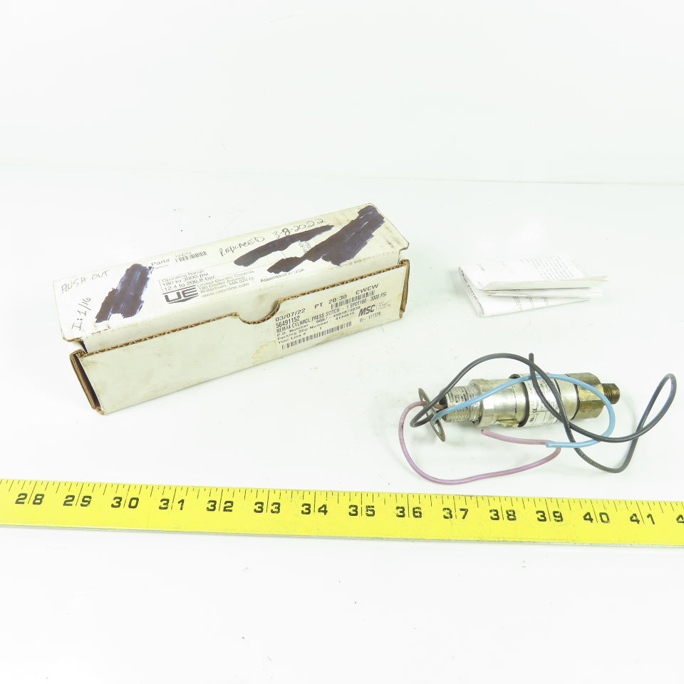 United Electric Controls 10-C14 180-3000 PSI Compact Pressure Switch 5A 250VAC