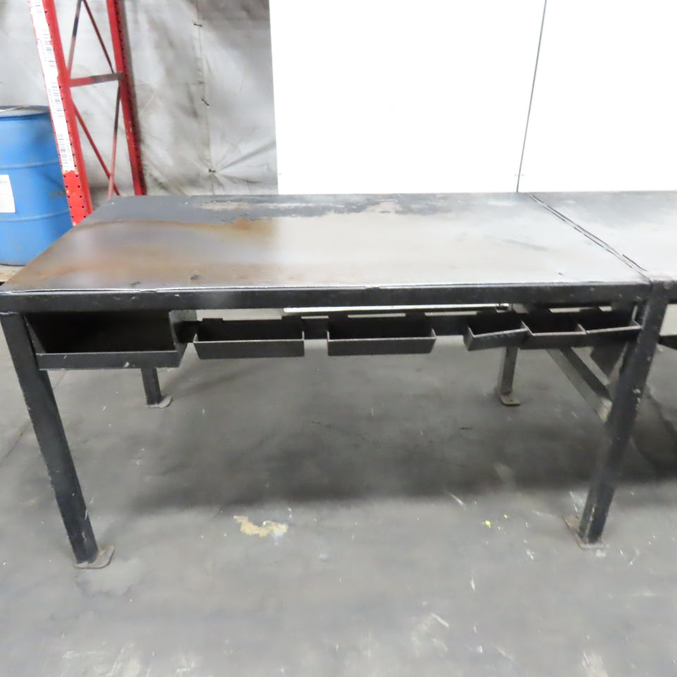 180"x 36"x 34.5" T Steel Work Assembly Bench Workbench Welding Table W/ Storage
