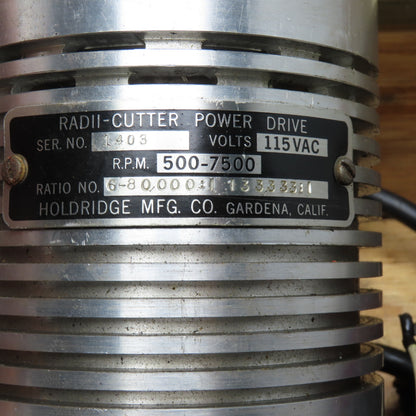 Holdridge Mfg. Radii Cutter Power Drive 6-80,000:1 Ratio Parts Or Repair