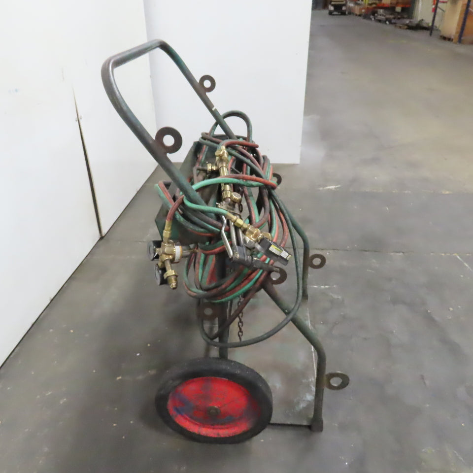 OKI CTR-14 2 Cylinder Oxy-Acetylene Truck Cart W/ Victor Cutting Torch Assy.