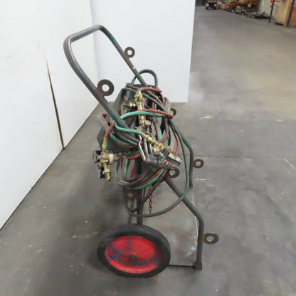 OKI CTR-14 2 Cylinder Oxy-Acetylene Truck Cart W/ Victor Cutting Torch Assy.