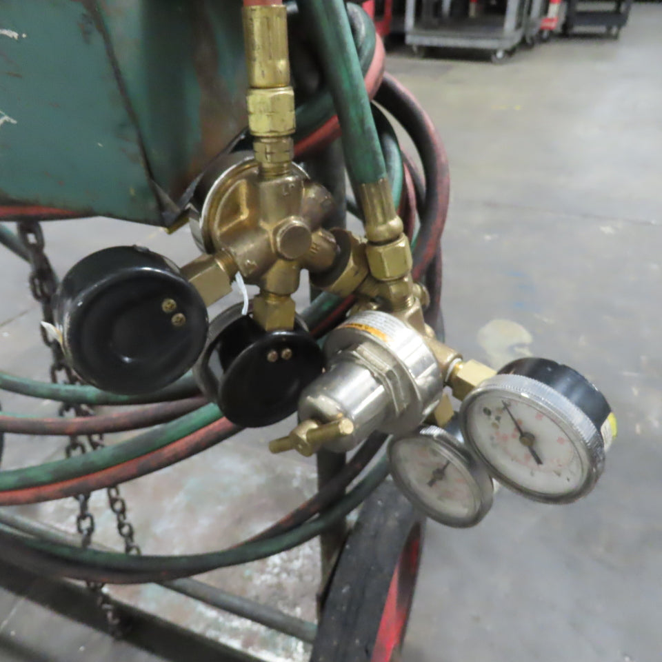 OKI CTR-14 2 Cylinder Oxy-Acetylene Truck Cart W/ Victor Cutting Torch Assy.