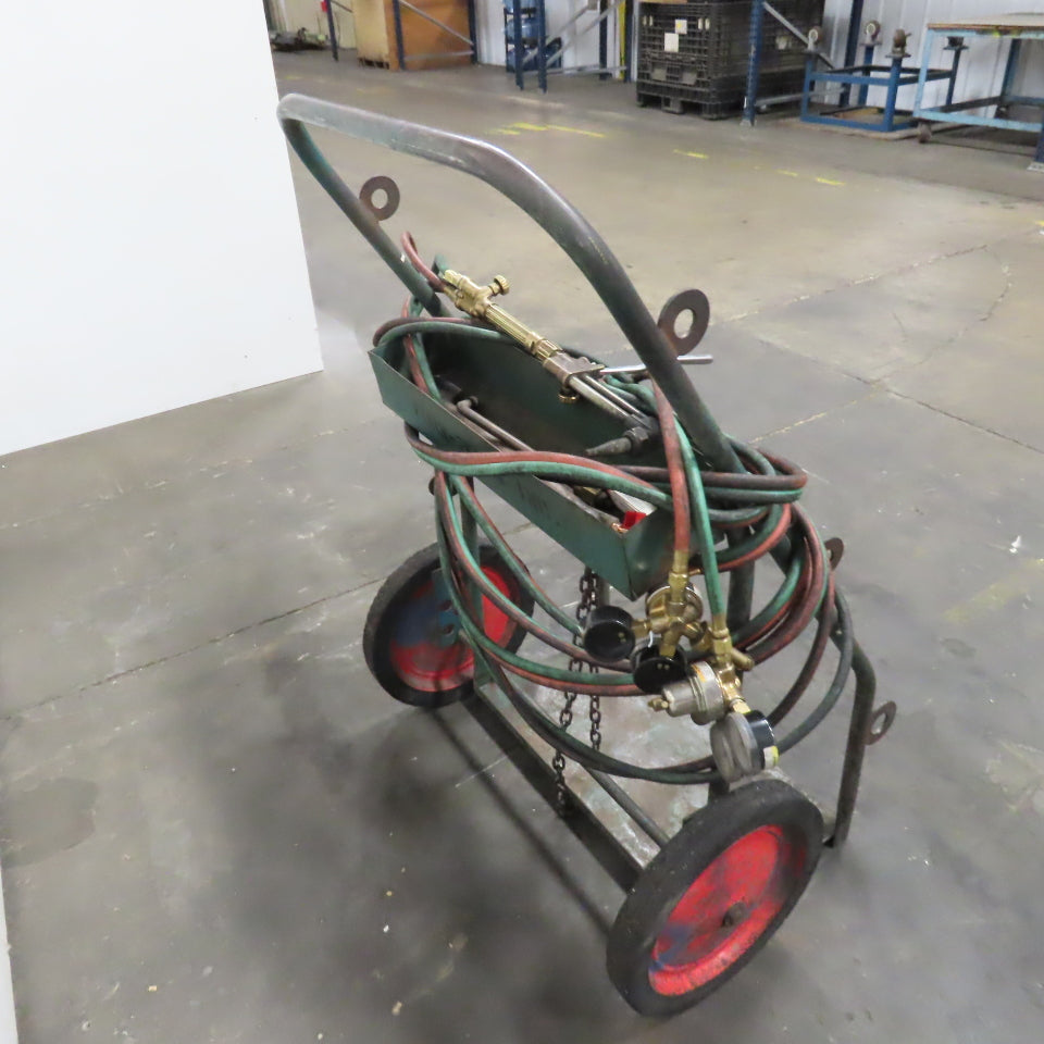 OKI CTR-14 2 Cylinder Oxy-Acetylene Truck Cart W/ Victor Cutting Torch Assy.