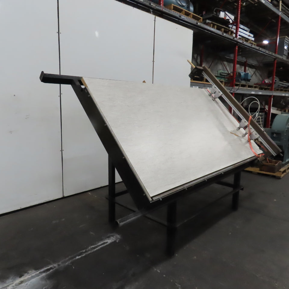 Custom Fab 8' x 52" Face Frame Assembly A Frame Table 5 Pneumatic Clamps