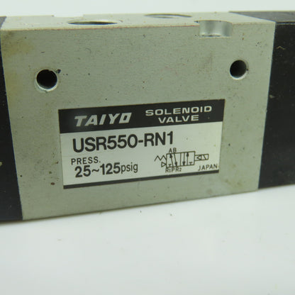 Taiyo USR550-RN1 Pneumatic Solenoid Valve 120VAC 60Hz 25-125psig