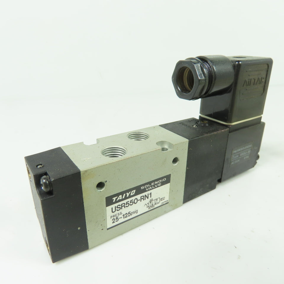 Taiyo USR550-RN1 Pneumatic Solenoid Valve 120VAC 60Hz 25-125psig