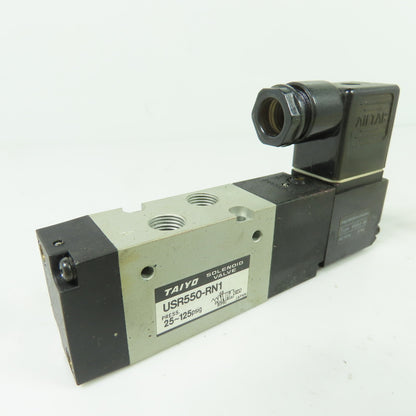 Taiyo USR550-RN1 Pneumatic Solenoid Valve 120VAC 60Hz 25-125psig