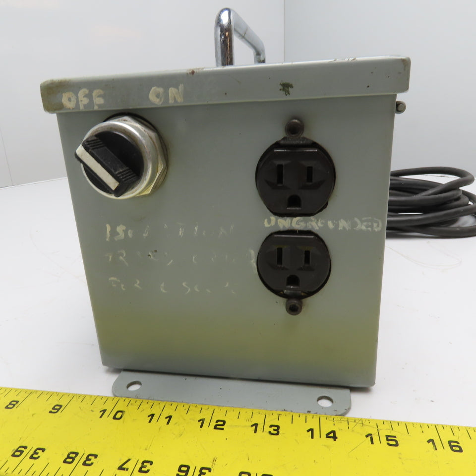 Hammond HH6P 1Ph Portable Isolation Transformer 240/480V 150VA 120V Sec.