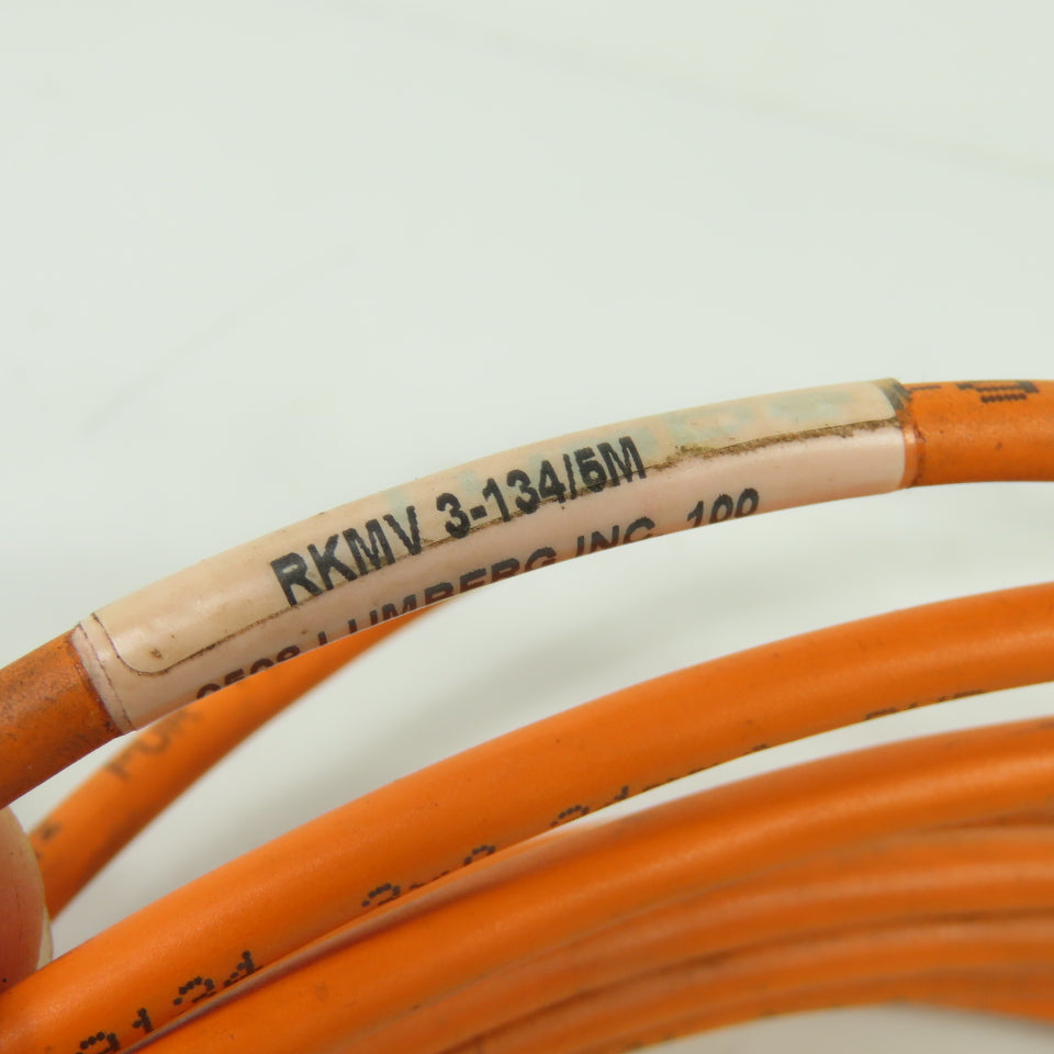 Lumberg RKMV 3-134/5M M8 3-Pin Female Single Ended Cordset 5m