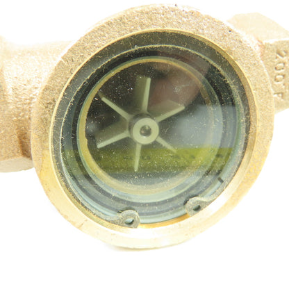 1/2" NPT Single Window Propeller Sight Flow Indicator 125 PSI 200°F NEW