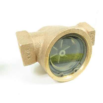 1/2" NPT Single Window Propeller Sight Flow Indicator 125 PSI 200°F NEW