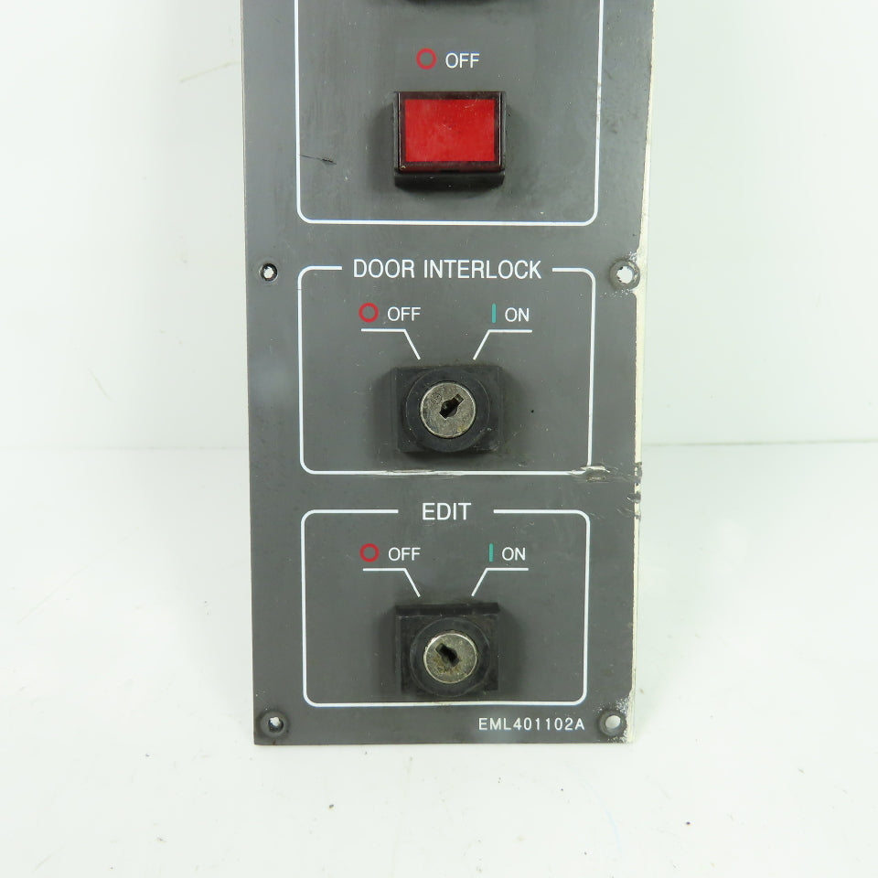 EML401102A Power Door Interlock Edit Operator Control Panel Plate 8-5/8"x3.5"