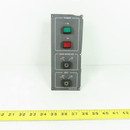EML401102A Power Door Interlock Edit Operator Control Panel Plate 8-5/8"x3.5"