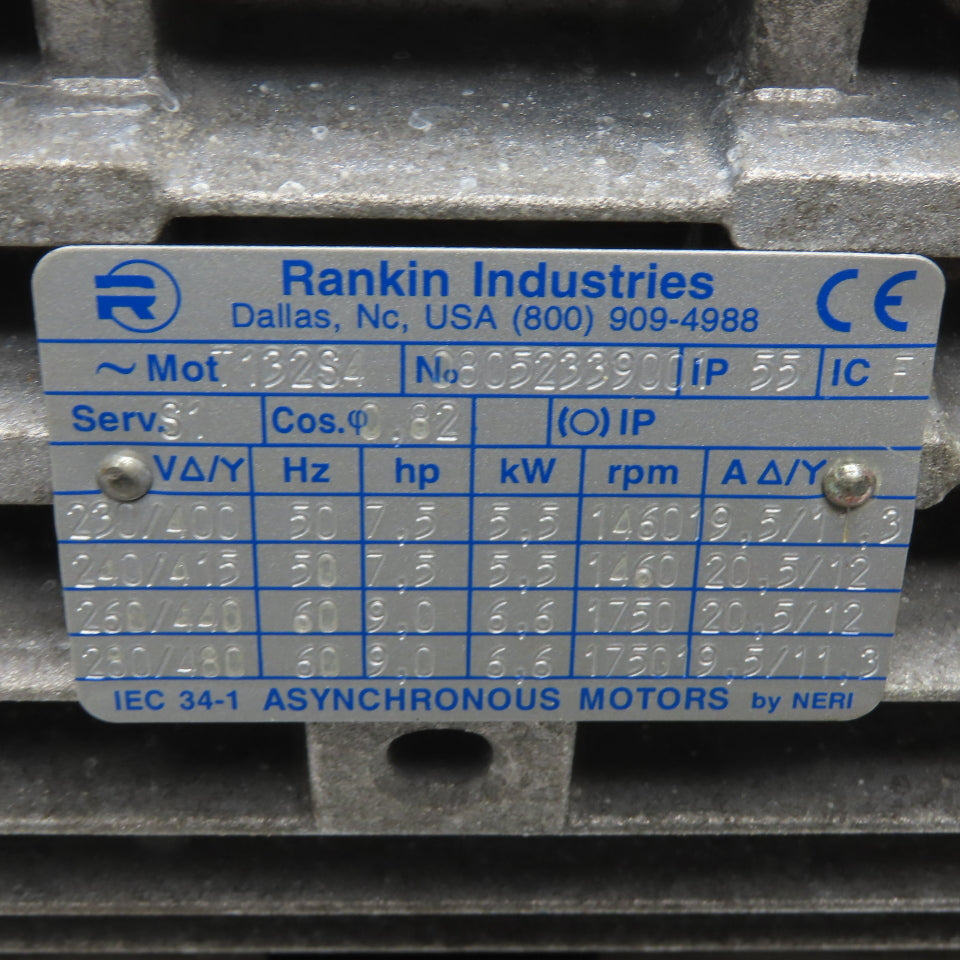 Rankin Industries 132S4 9HP AC Asynchronous Electric Motor 230/460V 3Ph 1750RPM