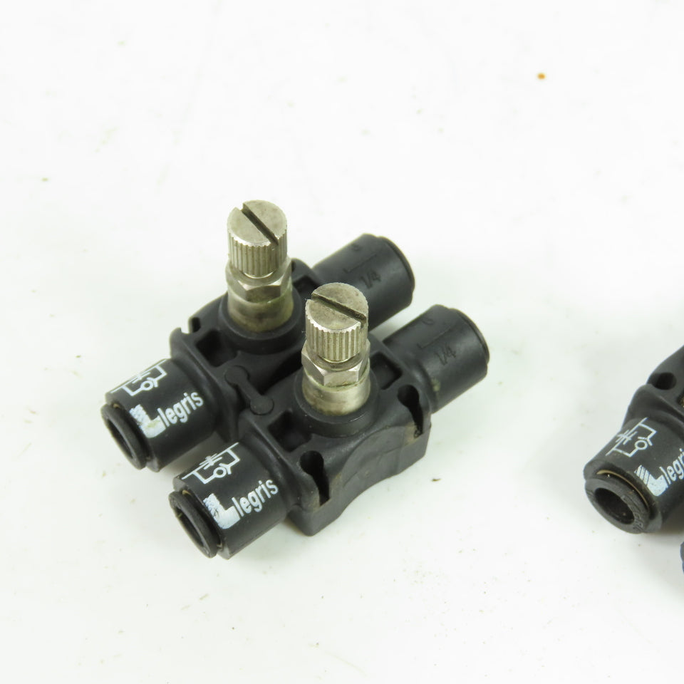 Legris 7060 1/4" In-Line Pneumatic Flow Control Regulator Lot of 4