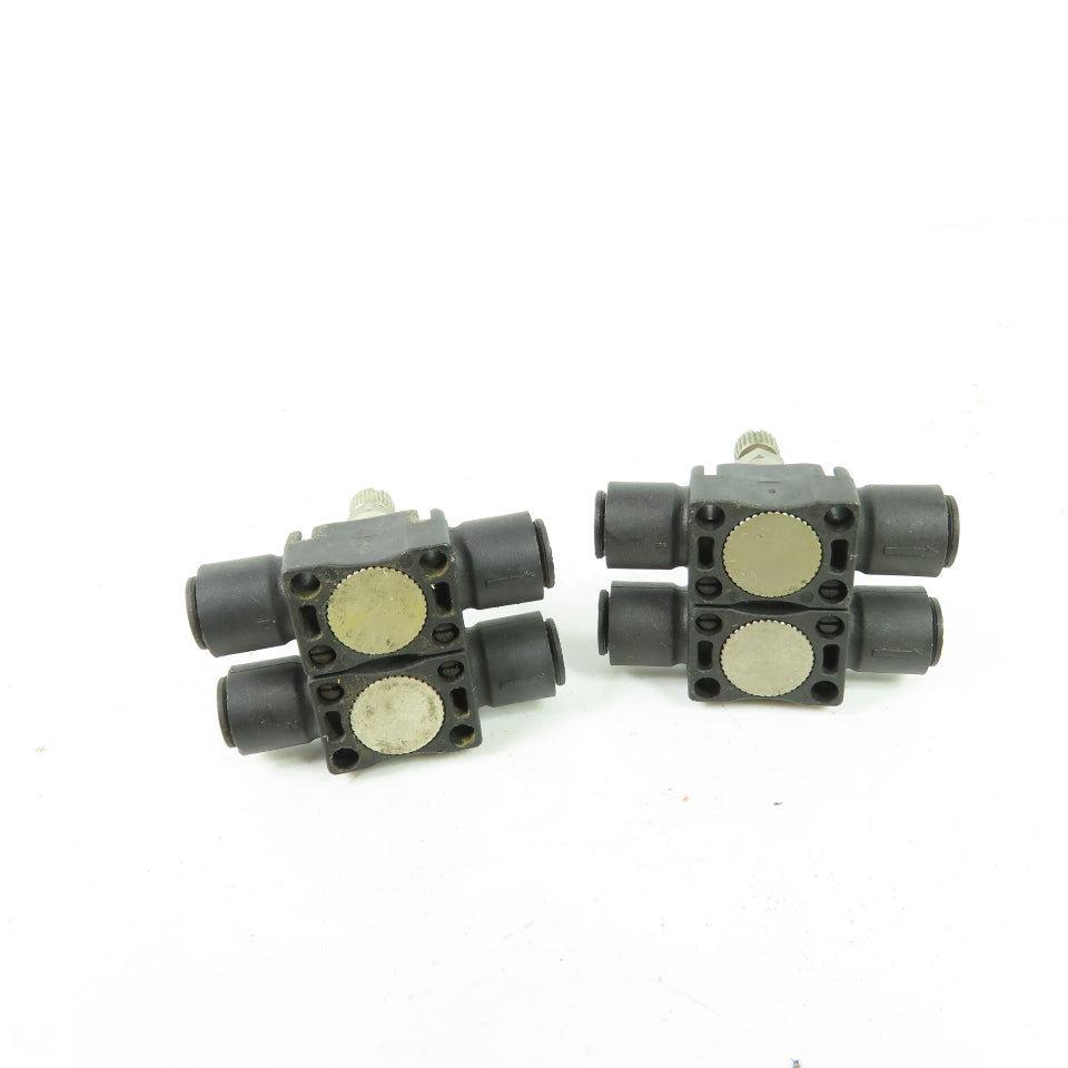Legris 7060 1/4" In-Line Pneumatic Flow Control Regulator Lot of 4
