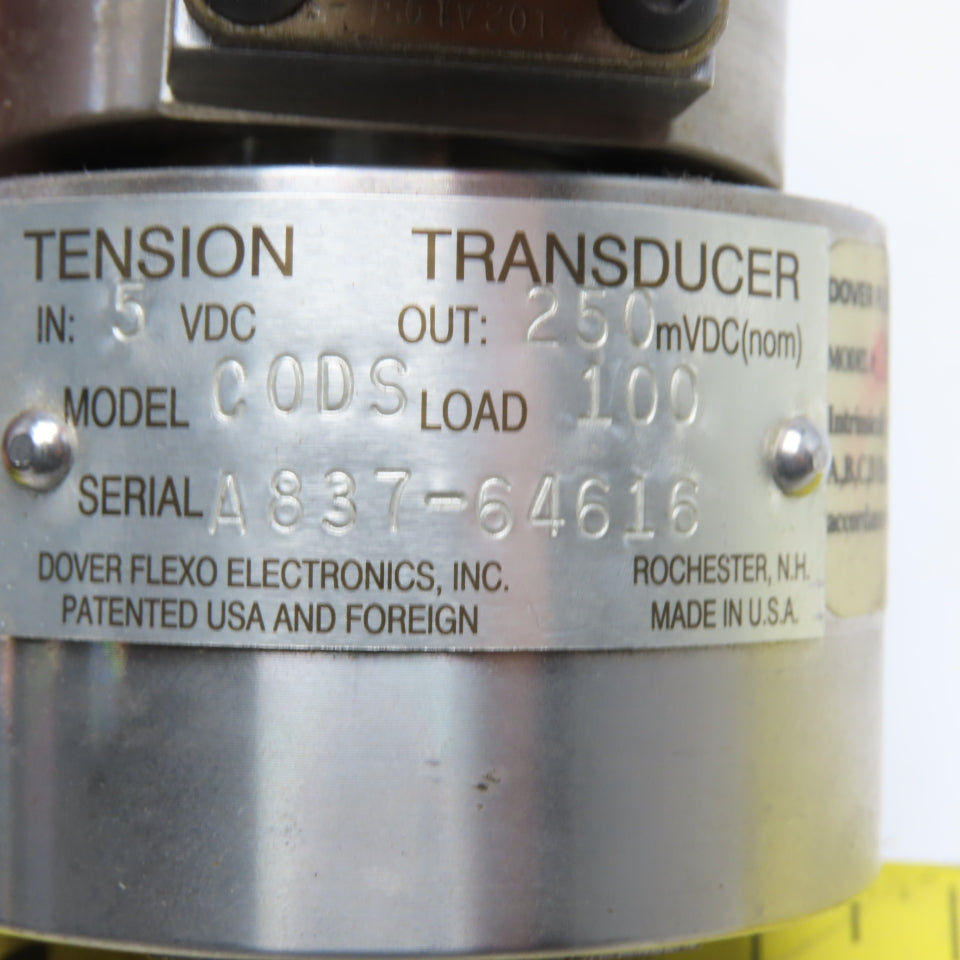 Dover Flexo Electronics C0DS Tension Transducer 100lb Load 5VDC Parts Or Repair