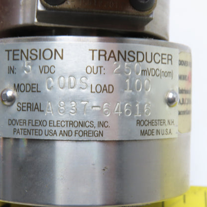 Dover Flexo Electronics C0DS Tension Transducer 100lb Load 5VDC Parts Or Repair