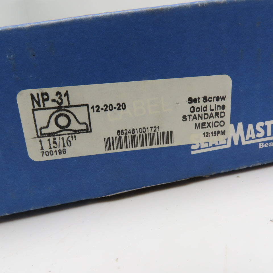 Sealmaster 662461001721 NP-31 Gold Line 1-15/16" Pillow Block Ball Bearing