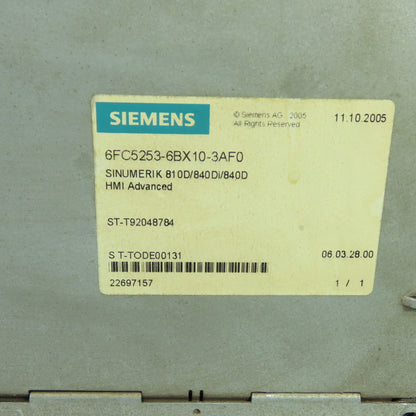 Siemens 6FC5210-0DF22-2AA0 Sinumerik PCU 50 1.2GHz 256MB WinXP Pro EmbSys