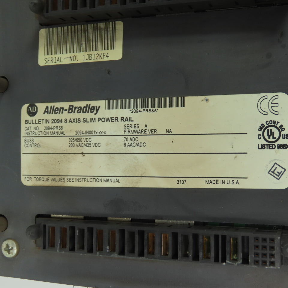 Allen-Bradley 2094-PRS8 Kinetix 6000 8 Axis Slim Power Rail 230V 425V