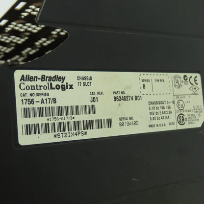Allen-Bradley 1756-A17 ControlLogix 17-Slot Chassis Series B Cat Rev J01
