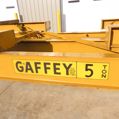 Gaffey 5 Ton Gantry Crane 230/460V 3Ph 1.5HP 345" Span 160" Head Room