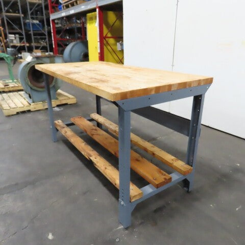 60" x 30" Butcher Block Top Industrial Packaging Table Work Bench