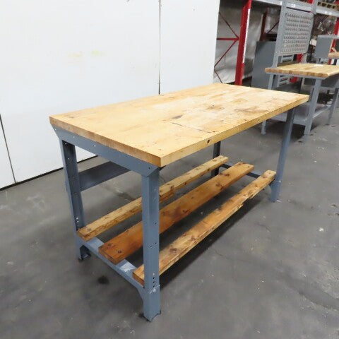 60" x 30" Butcher Block Top Industrial Packaging Table Work Bench