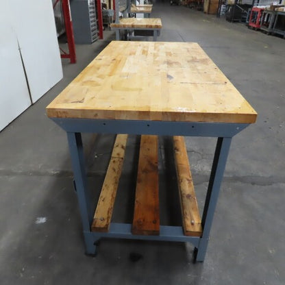 60" x 30" Butcher Block Top Industrial Packaging Table Work Bench