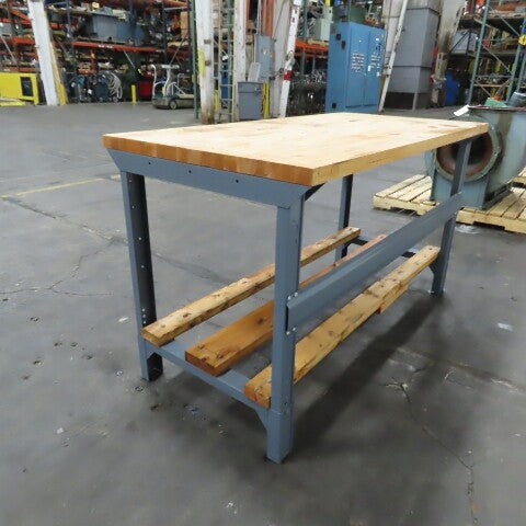 60" x 30" Butcher Block Top Industrial Packaging Table Work Bench