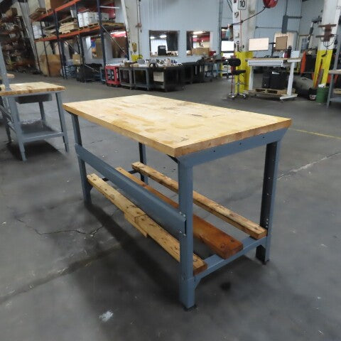 60" x 30" Butcher Block Top Industrial Packaging Table Work Bench