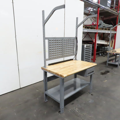 Uline 48" x 30" Butcher Block Top Industrial Packaging Table Work Bench
