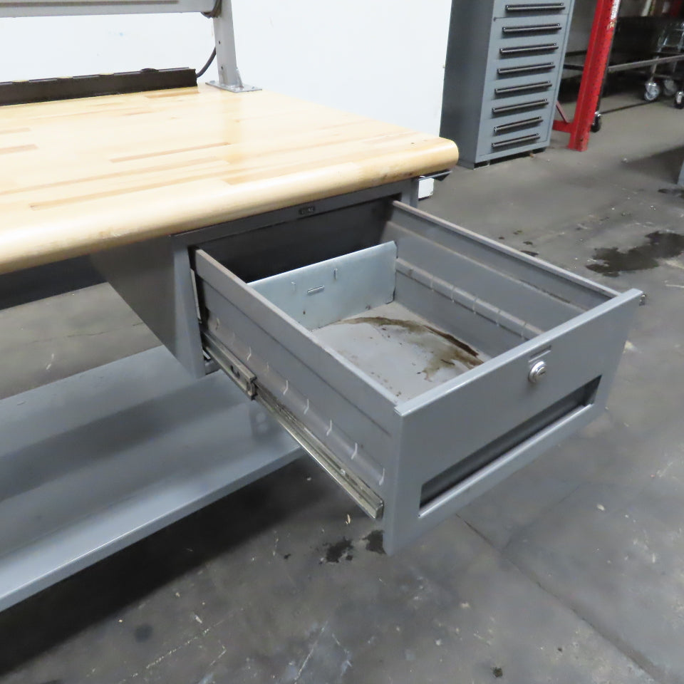 Uline 48" x 30" Butcher Block Top Industrial Packaging Table Work Bench