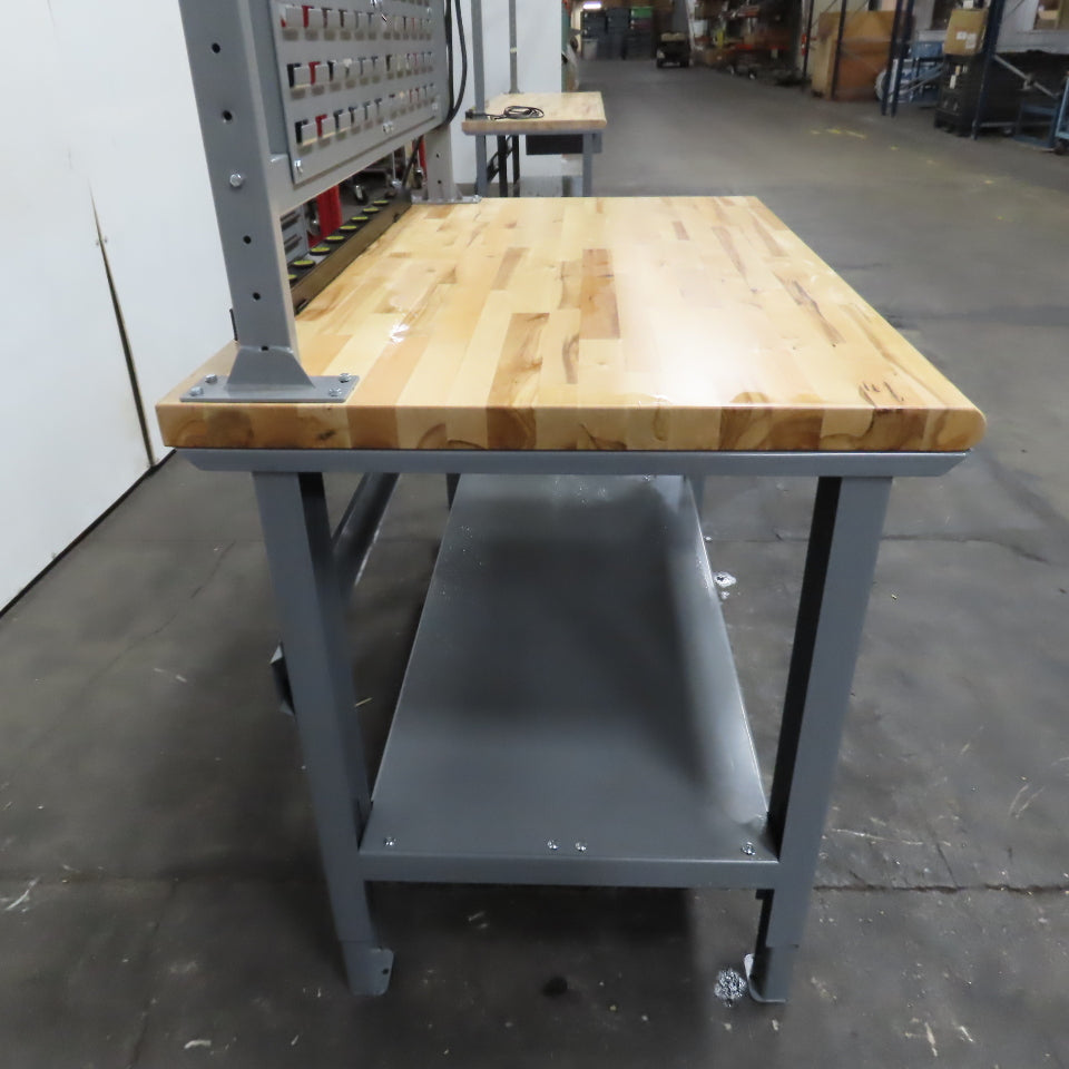 Uline 48" x 30" Butcher Block Top Industrial Packaging Table Work Bench