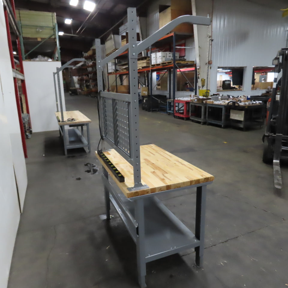 Uline 48" x 30" Butcher Block Top Industrial Packaging Table Work Bench