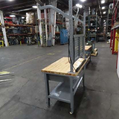 Uline 48" x 30" Butcher Block Top Industrial Packaging Table Work Bench