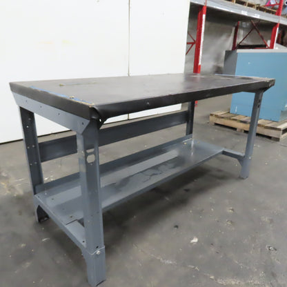 60" x 30" Adjustable Height Butcher Block Padded Top Industrial Packaging Table