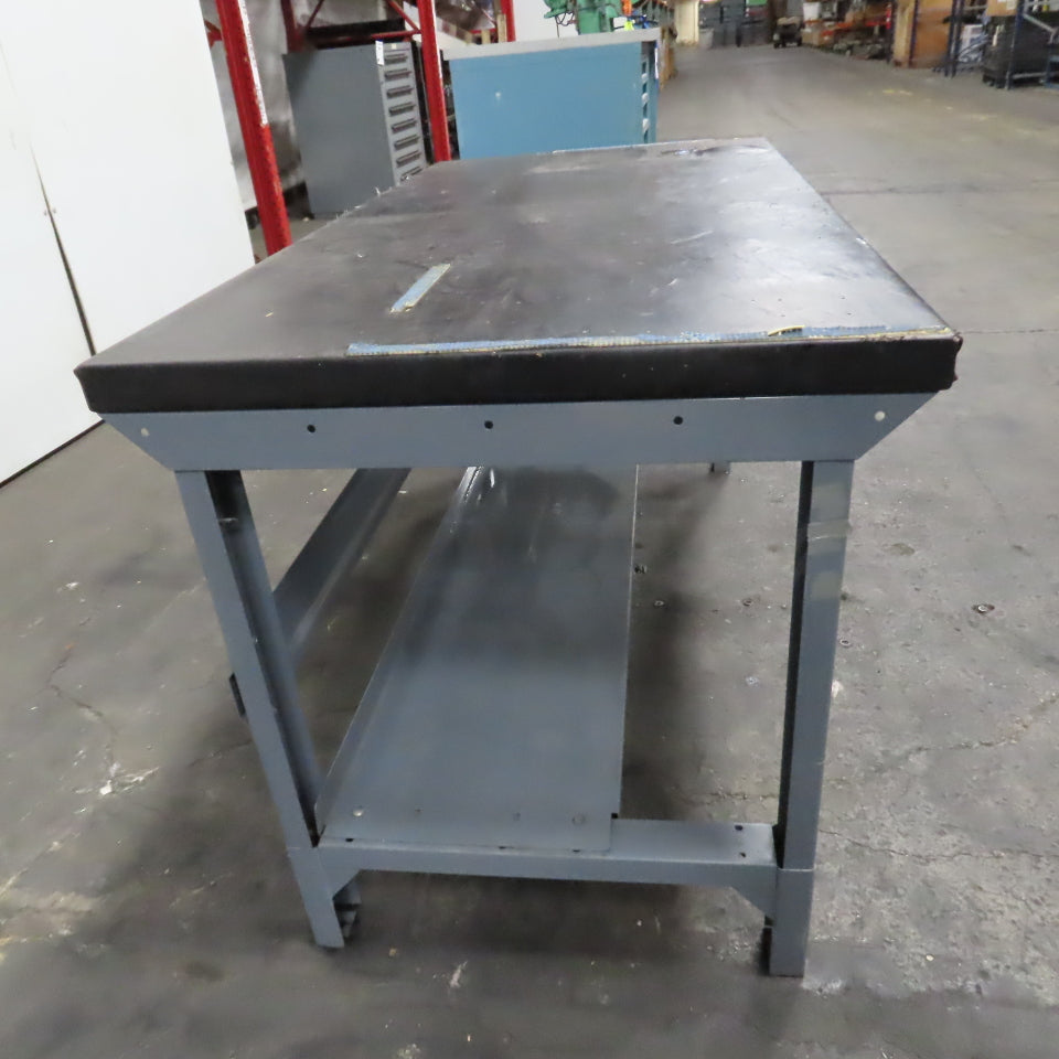 60" x 30" Adjustable Height Butcher Block Padded Top Industrial Packaging Table