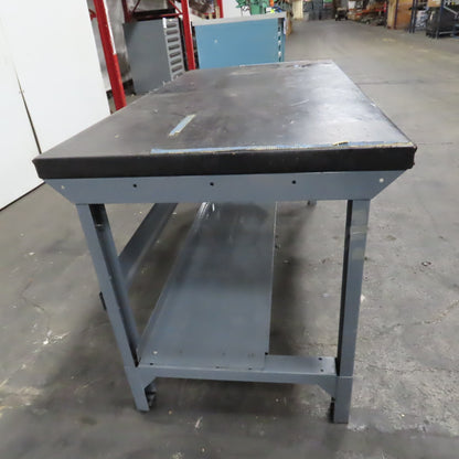 60" x 30" Adjustable Height Butcher Block Padded Top Industrial Packaging Table