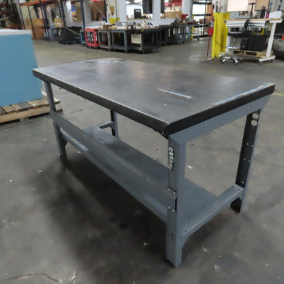 60" x 30" Adjustable Height Butcher Block Padded Top Industrial Packaging Table