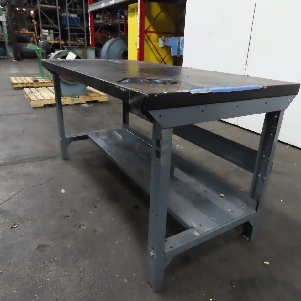 60" x 30" Adjustable Height Butcher Block Padded Top Industrial Packaging Table